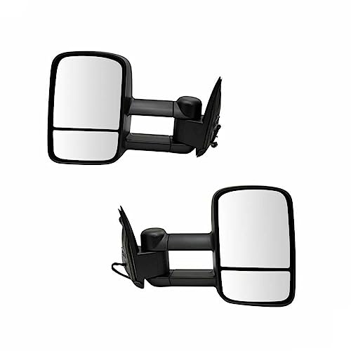 LNMTLZHHM Trail Ridge Tow Mirror Power Heated Textured Black Pair For Chevrolet GMC