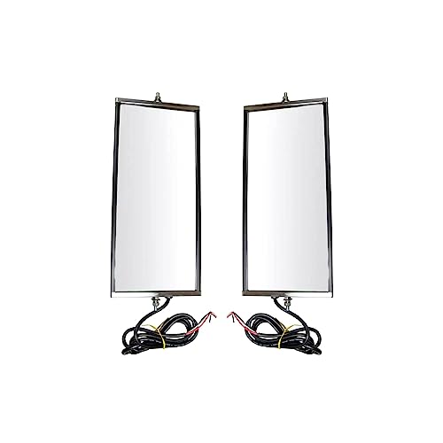 LNMTLZHHM West Coast Mirror Signal Heated 16x7 Stainless Steel Pair for HD Truck