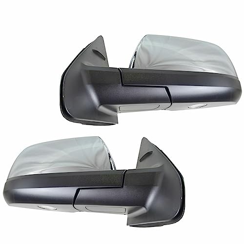 LNMTLZHHM For   2014 - 2018  Toyota  Tundra Mirror Power Fold Heated Signal Memory Blind Spot Puddle Chrome Pair
