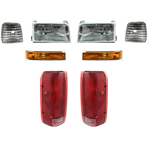 LNMTLZHHM Headlights Parking Corner Lights & Taillights 8piece Kit Set For Ford Truck