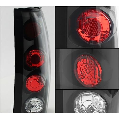 LNMTLZHHM For Cadillac Chevy GMC C10 Sierra Pickup Truck Black Tail Lights Brake Lamp