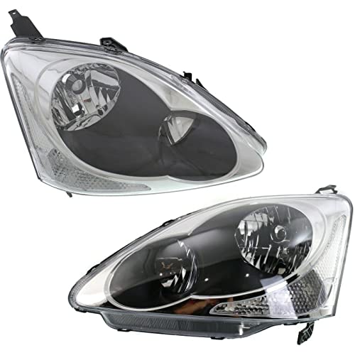 LNMTLZHHM Headlight Set For 2004-2005 Honda Civic Si 2004 Civic SiR Hatchback Left and Right 2Pc