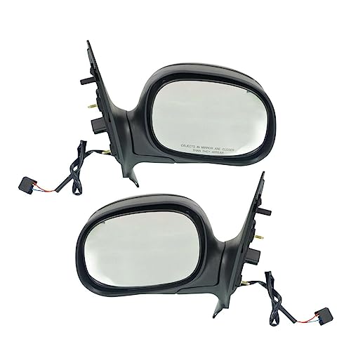 LNMTLZHHM Folding Power Gloss Black Mirrors Pair Set For Expedition F150 Pickup Truck