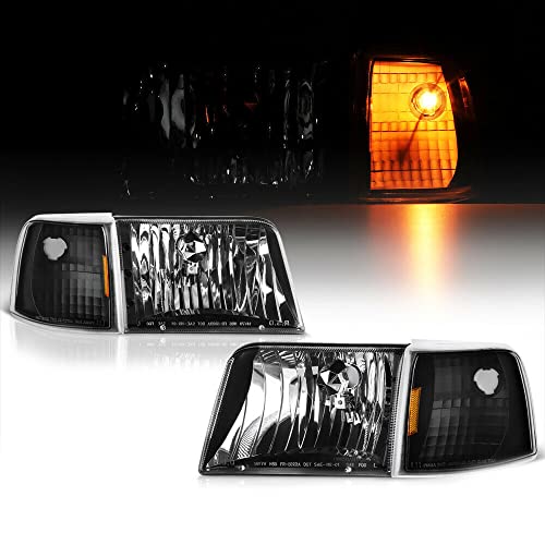 LNMTLZHHM For Ford 1993-1997 Ranger Black Corner Turn Signal Headlight Headlamp