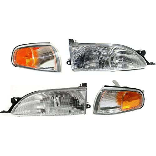 LNMTLZHHM For 1995-1996 Toyota  Camry Headlights Headlamps and Corner Auto Light Kit