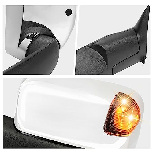 LNMTLZHHM For Dodge Power Chrome Side Towing Mirror w/Smoked LED Lamp