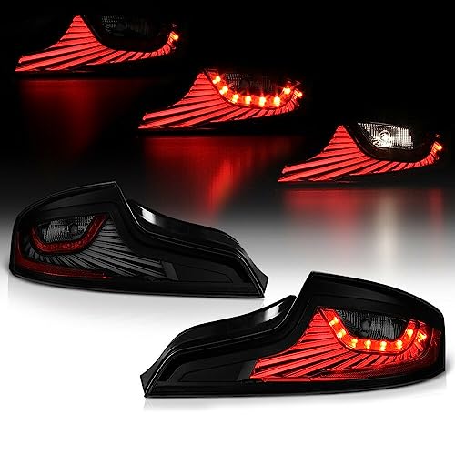 LNMTLZHHM "DARKEST Smoke" LED STRIP Tail Lights Assembly For 2003-2005 Infiniti G35 Base Coupe