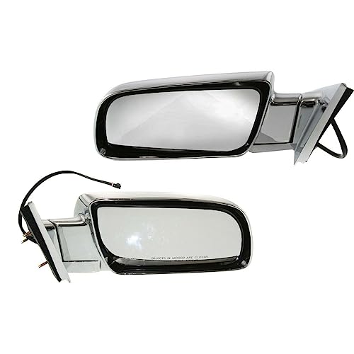 LNMTLZHHM Side View Mirrors Power Folding Chrome Pair Set For Cadillac Chevrolet C/K