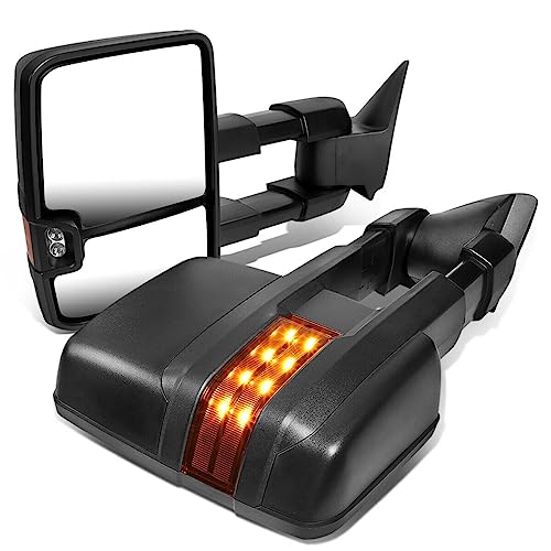 LNMTLZHHM For 1991-2002 Chevy GMC Pair Powered+Amber LED Turn Signal Side Towing Mirror