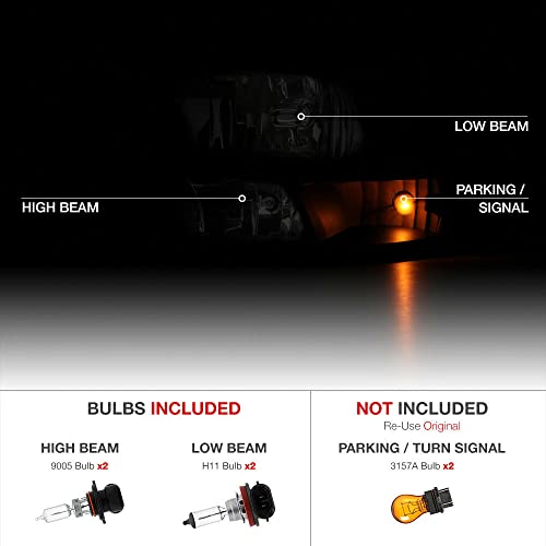 LNMTLZHHM For Dodge Ram Quad Headlights Black Housing Clear Lens Amber Corner Lamp Pair