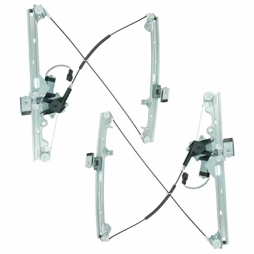 LNMTLZHHM For Cadillac Chevrolet GMC Pair Front Window Regulator w/ Motors 741-644 741-645