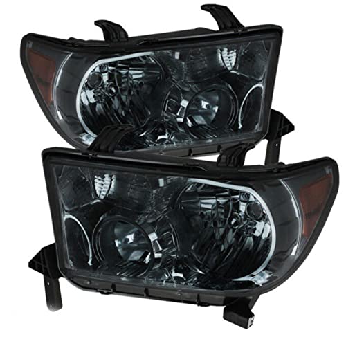 LNMTLZHHM For 2007-2017 Sequoia Tundra Crystal Smoked Headlights Lamps LH+RH