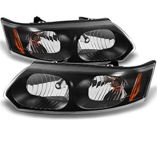 LNMTLZHHM For 2003-2007 Saturn Ion Sedan 4 Doors Sedan Black Headlights Replacement L+R