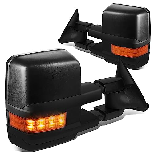 LNMTLZHHM For 1991-2002 Chevrolet GMC Pair Manual+Amber LED Turn Signal Side Towing Mirror