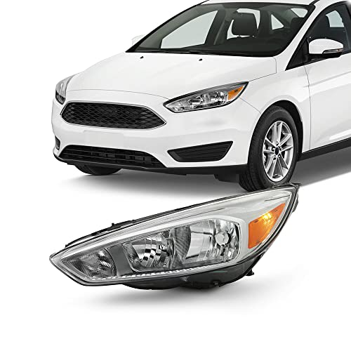 LNMTLZHHM For Ford 2015-18 Focus S | SE | ST Chrome Bezel Halogen Headlight w/o DRL LED Driver