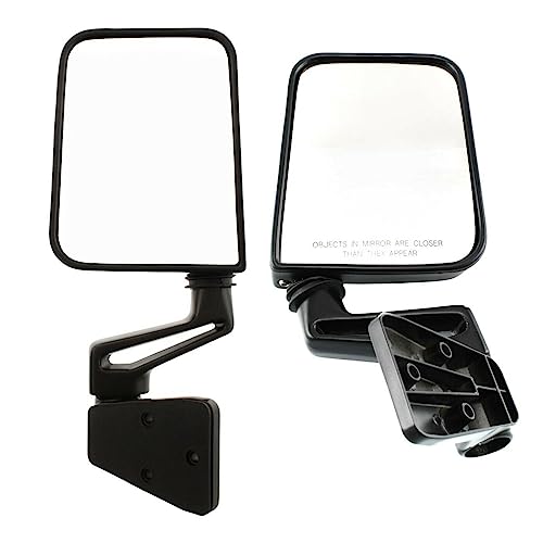 LNMTLZHHM Left & Right Side View Door Manual Black Folding Mirrors For 1987-2002 Wrangler