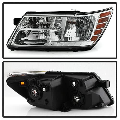 LNMTLZHHM For 2009-2020 Dodge Journey Headlight Black Bezel Replacement L+R Head Signal Lamp