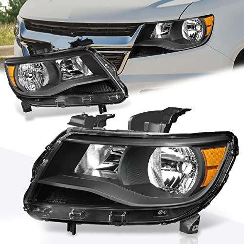 LNMTLZHHM For 2015-2020 Chevrolet  Colorado LED DRL Projector Headlight Black Housing Amber Corner