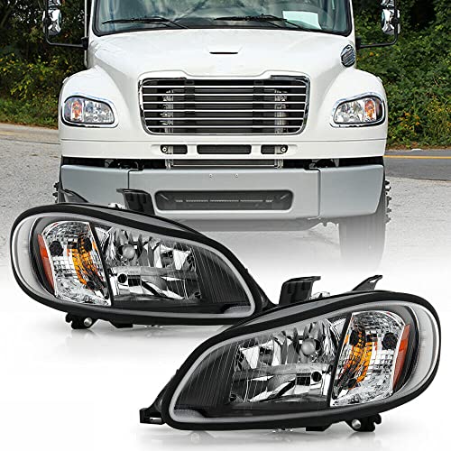 LNMTLZHHM For Freightliner 2003-2020 Business Class M2 M2 106 M2 112 BLACK Repalcement Headlight