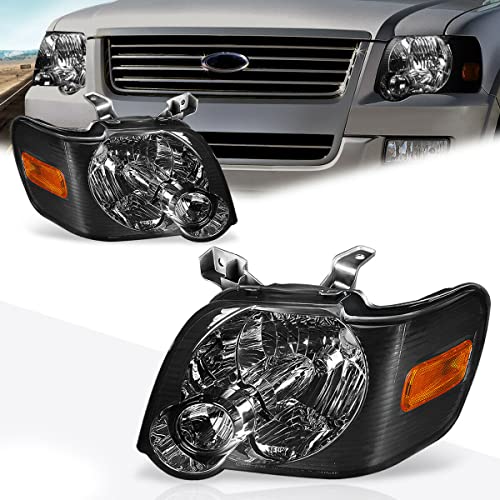 LNMTLZHHM For Ford Headlight/Lamp Set Smoked Housing Amber Side Corner Pair