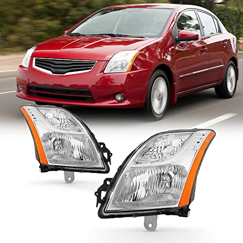 LNMTLZHHM {Factory Style} For Nissan 2010-2012 Sentra Replacement Headlight Lamp Assembly Pair