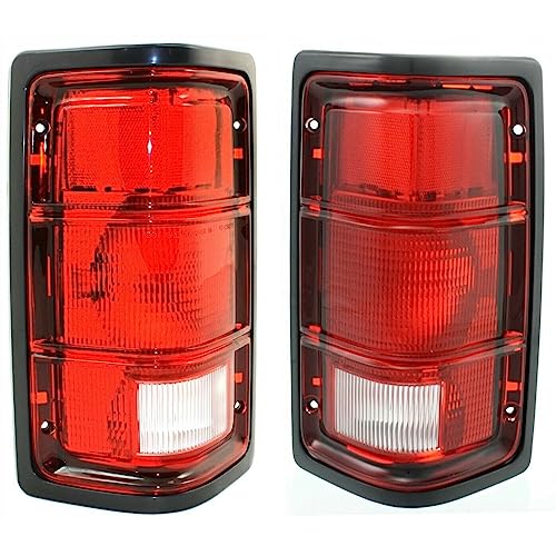 LNMTLZHHM Pair Set Taillight Taillamp with Black Bezel Housing For 1987 - 1996 Dodge Dakota Pickup Truck SUV