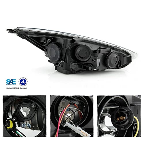 LNMTLZHHM For Ford 2015-18 Focus S | SE | ST Chrome Bezel Halogen Headlight w/o DRL LED Driver