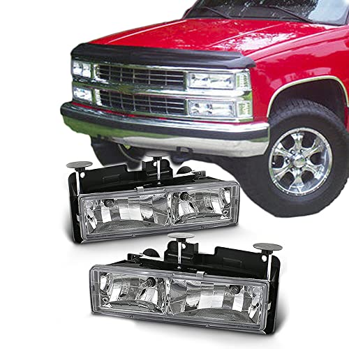 LNMTLZHHM For Chevy GMC Series C10 Pickup Truck Real Glass Crystal Headlights Lamps