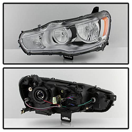 LNMTLZHHM "FACTORY STYLE" For 2008-2017 Mitsubishi Lancer Chrome Clear Housing Headlight Lamp