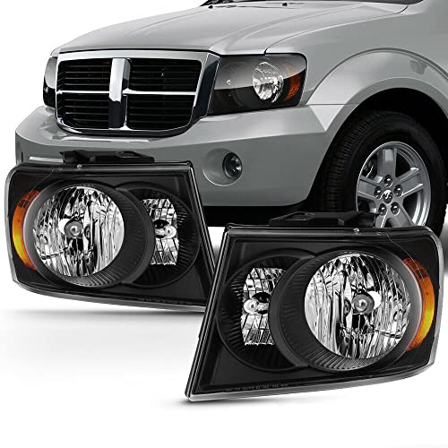 LNMTLZHHM For 2007-2009 Dodge Durango Factory Style Black Headlight Lamp Direct Replacement