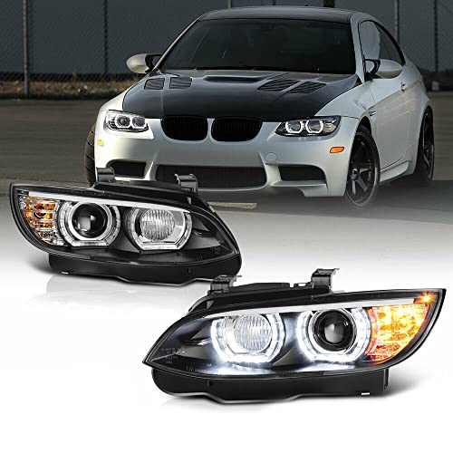 LNMTLZHHM "DTM HALO" Xenon D1S HID Headlights LED DRL For 2007-2013 BMW E92 E93 Coupe