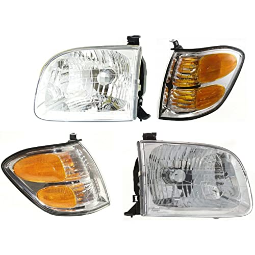 LNMTLZHHM Headlight Kit For Toyota 01-04 Sequoia 04 Tundra Left/Right Side Built Up To 08/