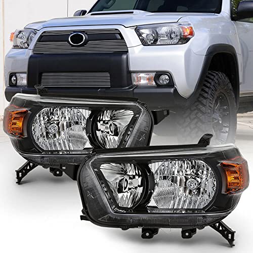 LNMTLZHHM For 2010-2013 Toyota 4Runner Headlight Black Bezel Replacement L+R Head Signal Lamp