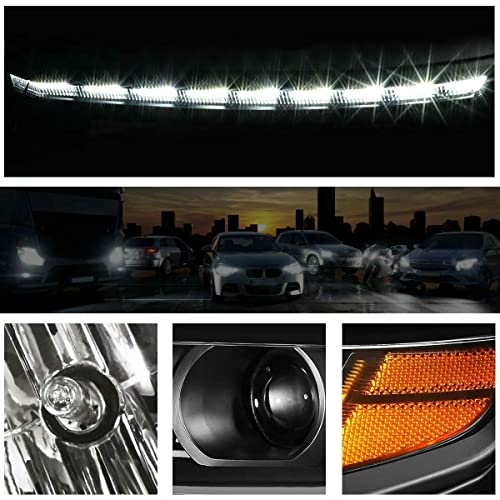 LNMTLZHHM For Chevrolet 2015-2020 Suburban 2015-2020 Tahoe OE Projector Headlight W/LED DRL Black/Amber Pair