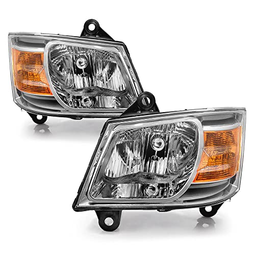 LNMTLZHHM Chrome Amber Headlight For 2008-2010 Dodge Grand Caravan Replacement Driving Lamp