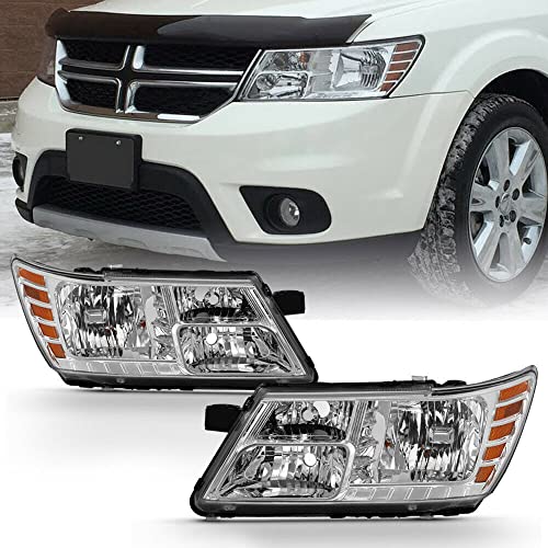 LNMTLZHHM For 2009-2020 Dodge Journey Headlight Black Bezel Replacement L+R Head Signal Lamp